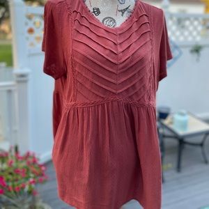 Deep dusty rose free flowing top